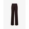 Gabriela Hearst Womens Chocolate Vesta Straight-leg Brushed Silk Trousers In Brown
