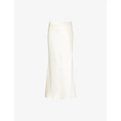 Gabriela Hearst Womens White Frei Slip Silk Midi Skirt