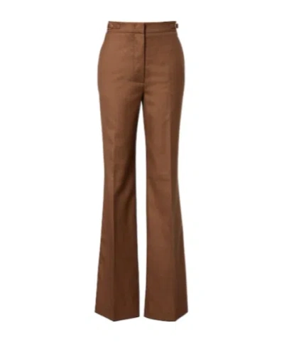 Gabriela Hearst Wool And Silk Flared Pants In Brown