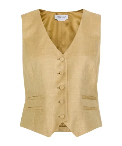 Gabriela Hearst Wool And Silk-blend Vest In Nude