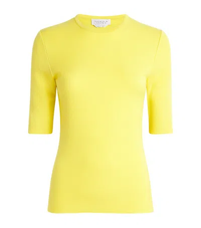 Gabriela Hearst Wool Axis Short-sleeve Sweater In Yellow