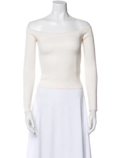 Pre-owned Gabriela Hearst Wool Bateau Neckline Sweater In Neutral