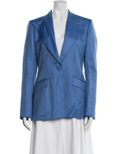 Pre-owned Gabriela Hearst Wool Blazer W/ Tags In Blue