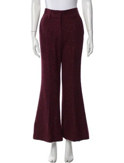 Pre-owned Gabriela Hearst Wool Flared Pants In Burgundy
