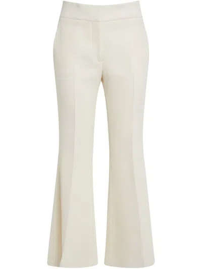 Gabriela Hearst Rhein Flared Textured Silk Pants In White