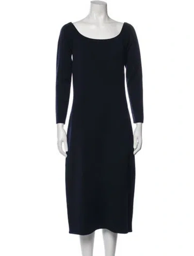 Pre-owned Gabriela Hearst Wool Knee-length Dress W/ Tags In Blue