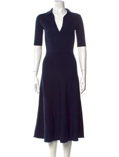 Pre-owned Gabriela Hearst Wool Long Dress In Blue