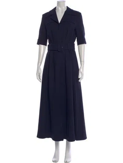 Pre-owned Gabriela Hearst Wool Long Dress In Blue