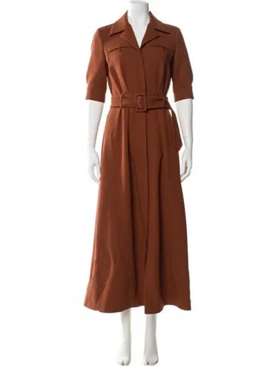 Pre-owned Gabriela Hearst Wool Long Dress In Brown