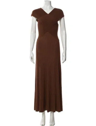 Pre-owned Gabriela Hearst Wool Long Dress In Brown