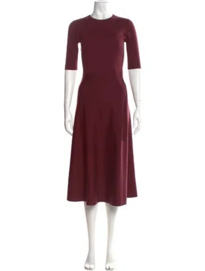Pre-owned Gabriela Hearst Wool Long Dress In Burgundy