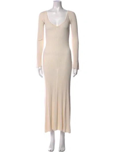 Pre-owned Gabriela Hearst Wool Long Dress In Neutral