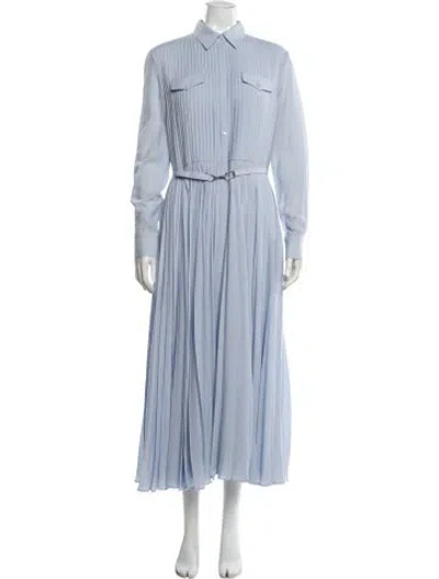 Pre-owned Gabriela Hearst Wool Long Dress W/ Tags In Blue