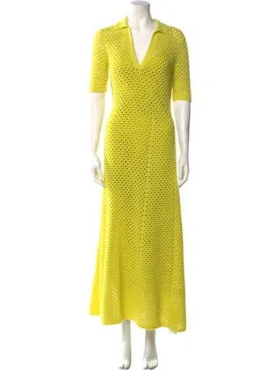 Pre-owned Gabriela Hearst Wool Long Dress In Yellow