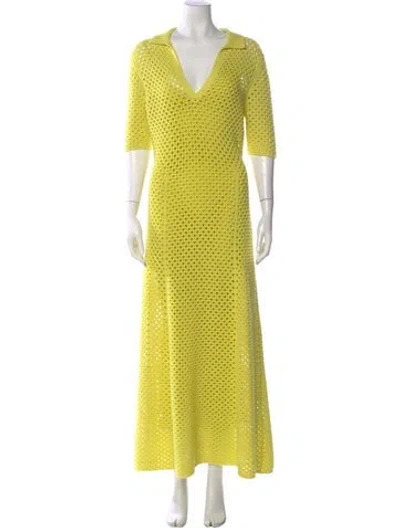 Pre-owned Gabriela Hearst Wool Long Dress In Yellow