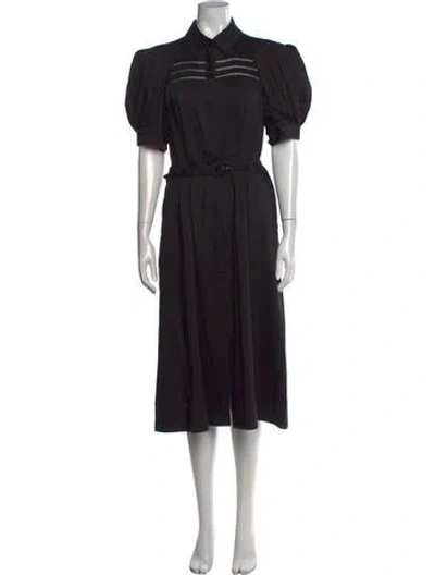 Pre-owned Gabriela Hearst Wool Midi Length Dress In Black
