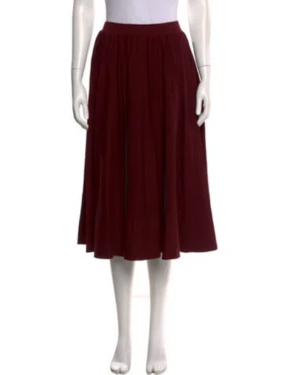 Pre-owned Gabriela Hearst Wool Midi Length Skirt In Burgundy