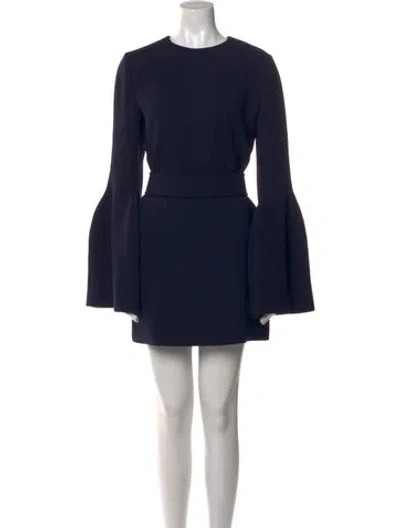 Pre-owned Gabriela Hearst Wool Mini Dress In Blue