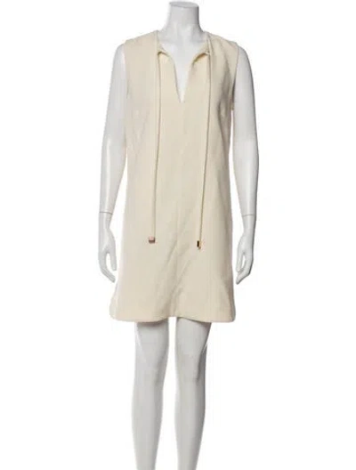 Pre-owned Gabriela Hearst Wool Mini Dress In Neutral