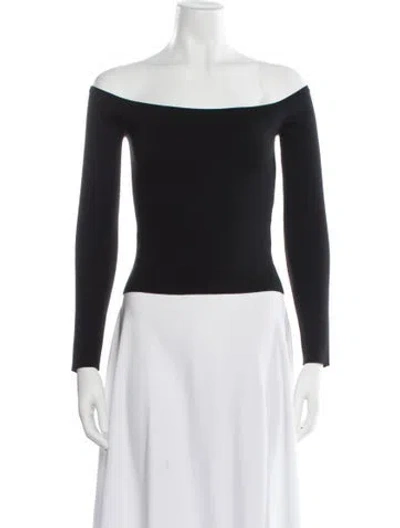 Pre-owned Gabriela Hearst Wool Off-the-shoulder Top In Black