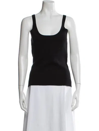 Pre-owned Gabriela Hearst Wool Scoop Neck Top In Black