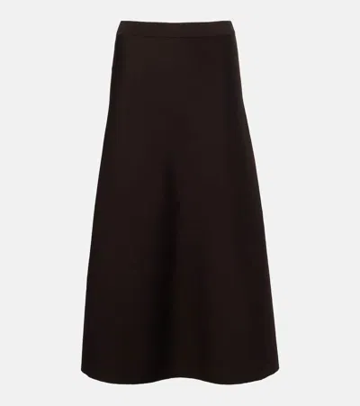 Gabriela Hearst Wool, Silk, And Cashmere Midi Skirt In Black