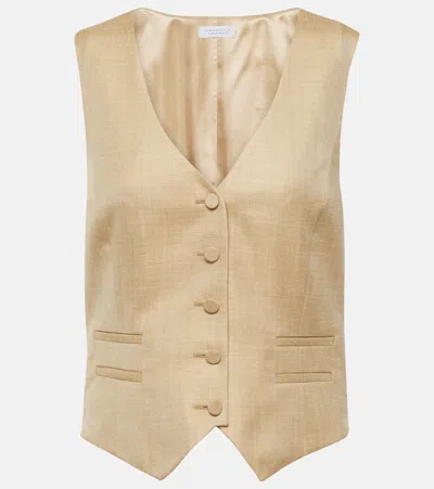 Gabriela Hearst Wool, Silk And Linen Vest In Beige