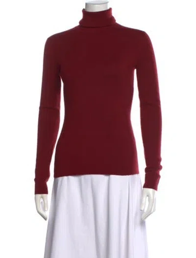 Pre-owned Gabriela Hearst Wool Turtleneck Sweater In Burgundy