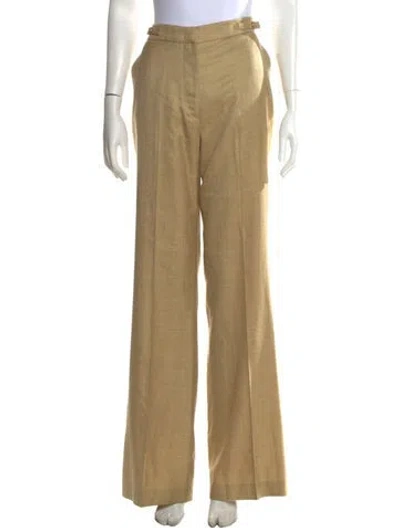 Pre-owned Gabriela Hearst Wool Wide Leg Pants In Neutral