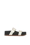 GABRIELA HEARST WREN FLAT SANDAL IN WHITE LEATHER