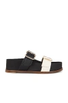 Gabriela Hearst Wren Flat Sandals Contrast Straps In Black & Ivory