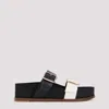 Gabriela Hearst Wren Flat Sandals Contrast Straps In Blk Black