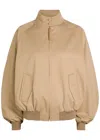 Gabriela Hearst Wynne Zip-up Bomber Jacket In Brown