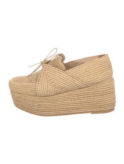 Pre-owned Gabriela Hearst X Clergerie Raffia Espadrilles In Neutral