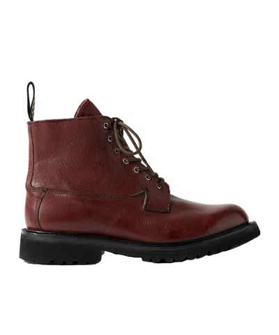 Gabriela Hearst X Tricker's Lace-up Ankle Boots In Burgundy