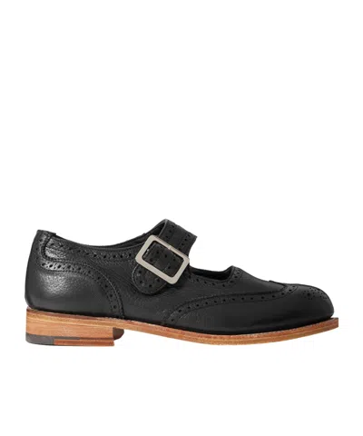 Gabriela Hearst X Tricker's Round Toe Mary Jane Shoes In Black