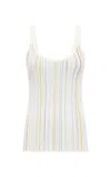 Gabriela Hearst Yara Pinstripe Knit Tank Top In Ivory Multi Merino Wool