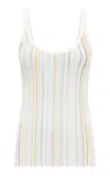 Gabriela Hearst Yara Pinstripe Knit Tank Top In Ivory Multi Merino Wool In Ivory