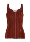 Gabriela Hearst Yara Pinstripe Knit Tank Top In Burnt Sienna Merino Wool In Multi