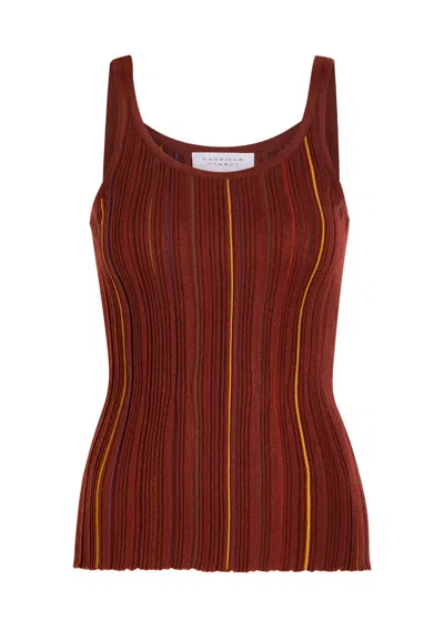 Gabriela Hearst Yara Striped Knit Tank In Brown