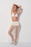 Gabriela Hearst Zana Fringe Macrame Maxi Skirt In Ivory Silk In White