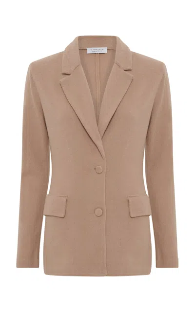 Gabriela Hearst Zander Knit Jacket In Camel Brushed Cashmere In Brown