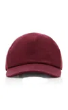 Gabriela Hearst Zed Silk-cashmere Boucle Baseball Hat In Red