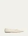 Gabriela Hearst Ziva Flat Shoe In Ivory Nappa Leather In White