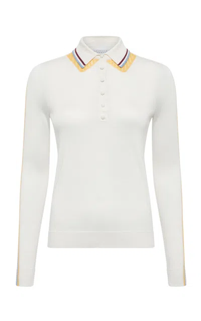 Gabriela Hearst Zorya Cashmere-silk Polo Top In Ivory