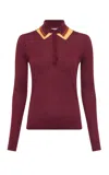 Gabriela Hearst Zorya Cashmere-silk Polo Top In Merlot Multi