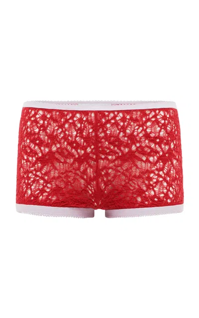Gabriela Hearst Zuni Wool-silk Hotpants In Red