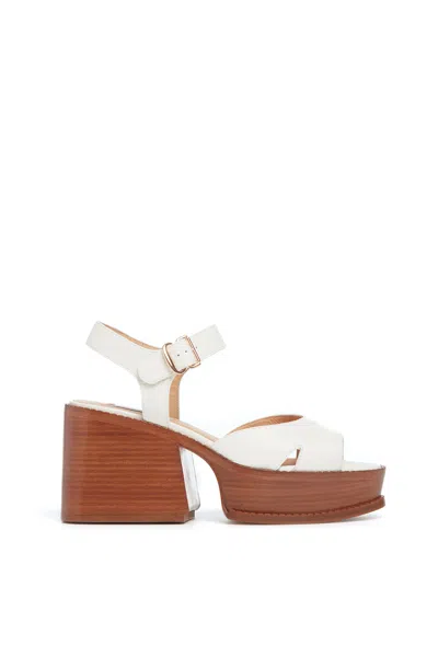 Gabriela Hearst Zuri Leather Ankle-strap Platform Sandals In Cream