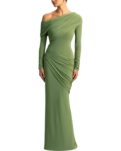 Gabriela Rich Solid Maxi Dress In Green