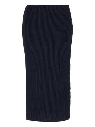 Gabriele Colangelo Ribbed Lace-up Skirt